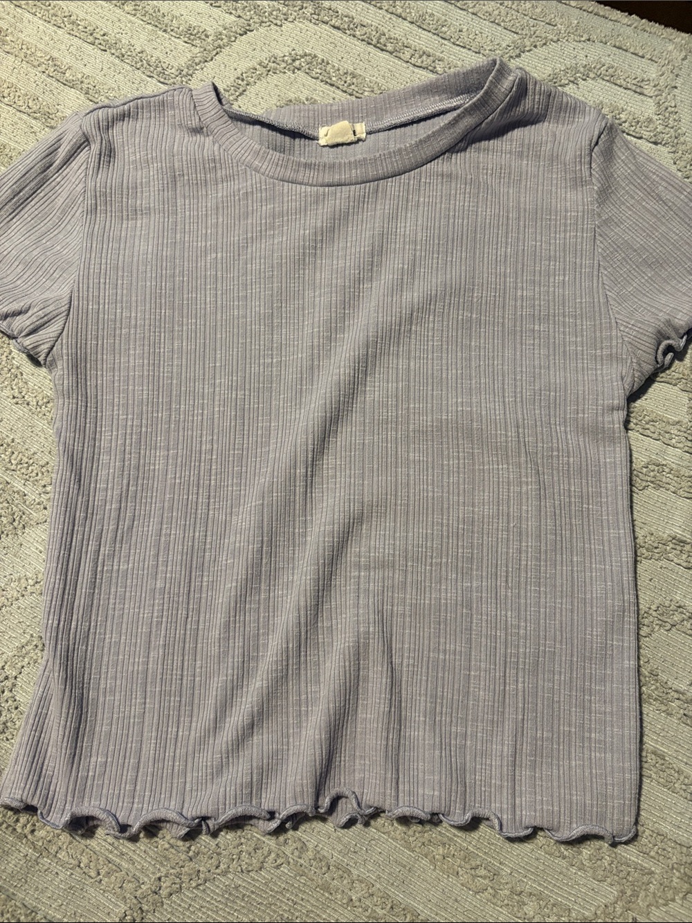Garage Ribbed Short Sleeve Tee - Light Lavender